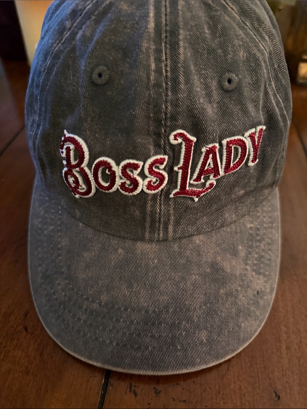 Boss Lady Embroidered Baseball Cap - Charcoal Gray
